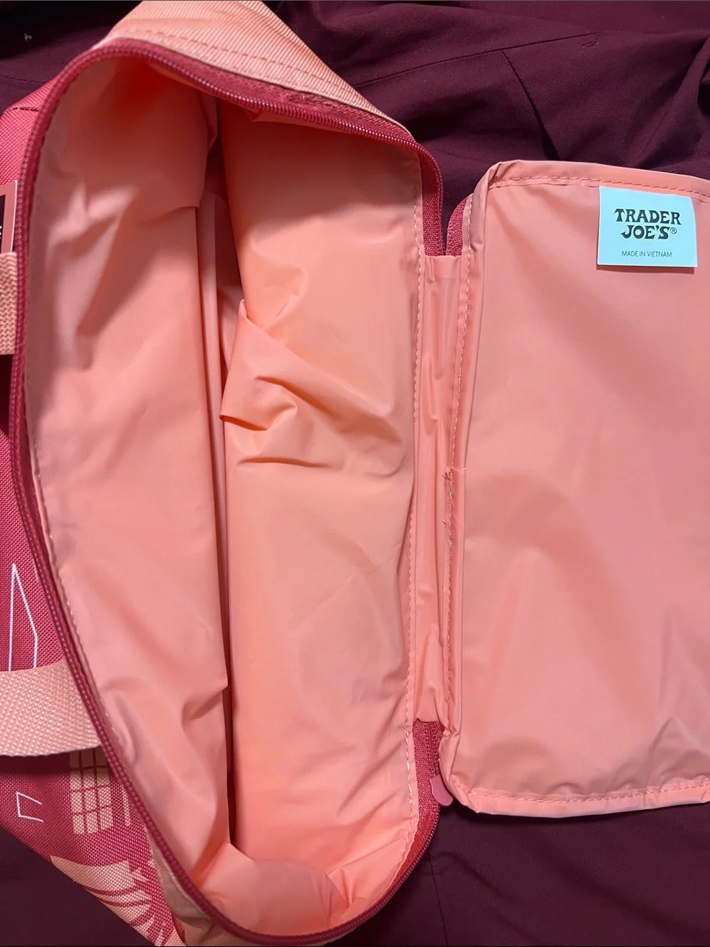 Trader Joe's Pink Gradient Lunch Tote